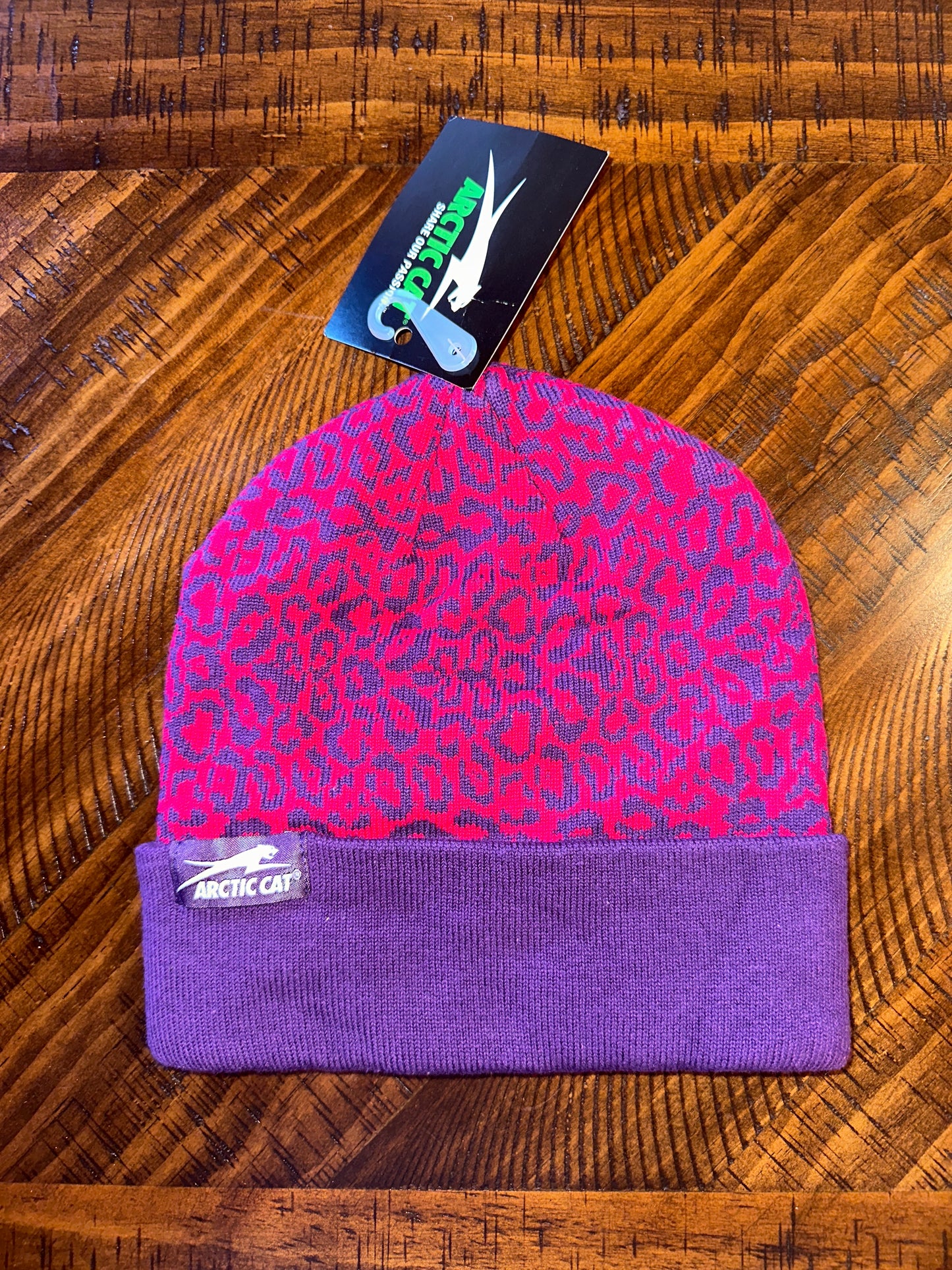 Arctic Cat Leopard Pink/Purple Beanie