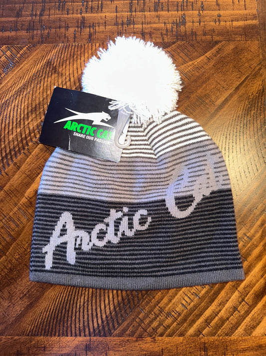 Arctic Cat Beanie with Pom Gray